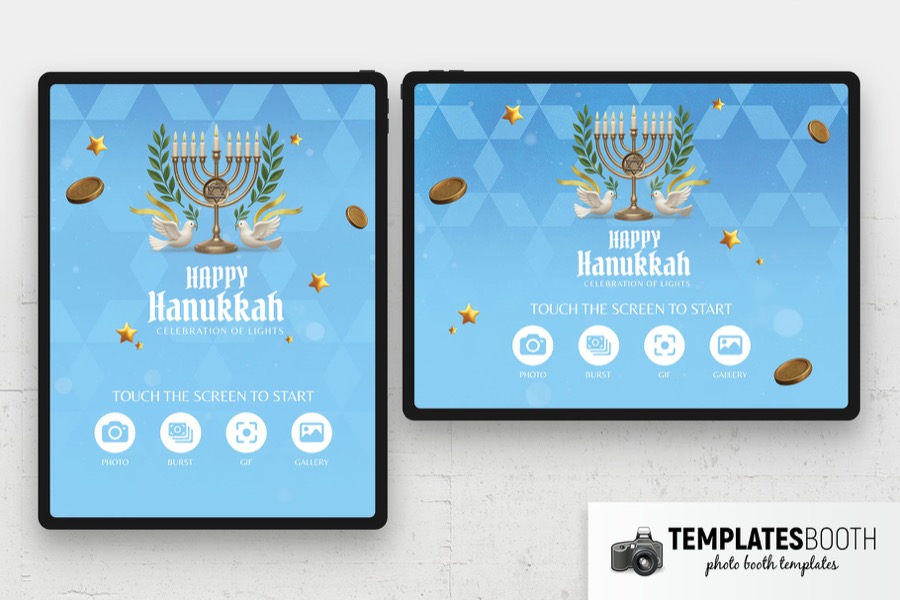 Hanukkah Photo Booth Welcome Screen Template