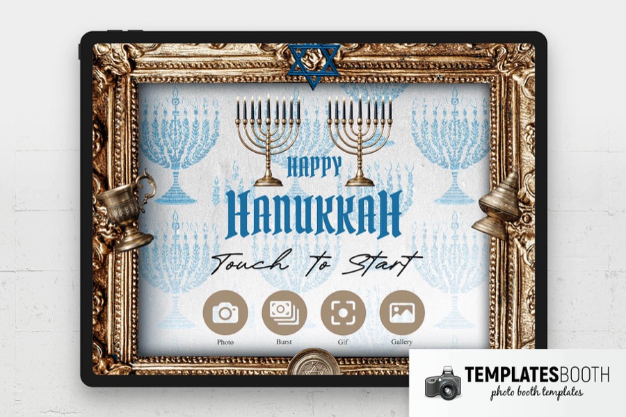 Hanukkah Photo Booth Welcome Screen Template