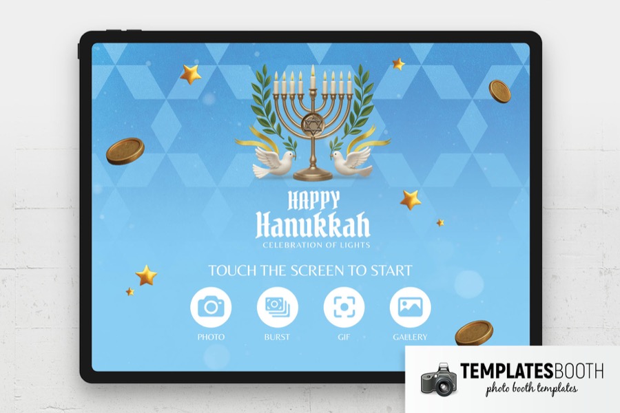Hanukkah Photo Booth Welcome Screen Template