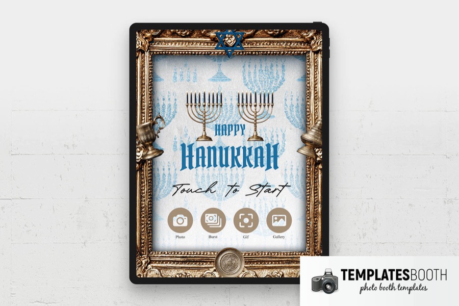 Hanukkah Photo Booth Welcome Screen Template
