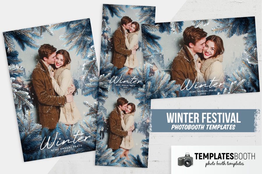 Winter Trees Photo Booth Template