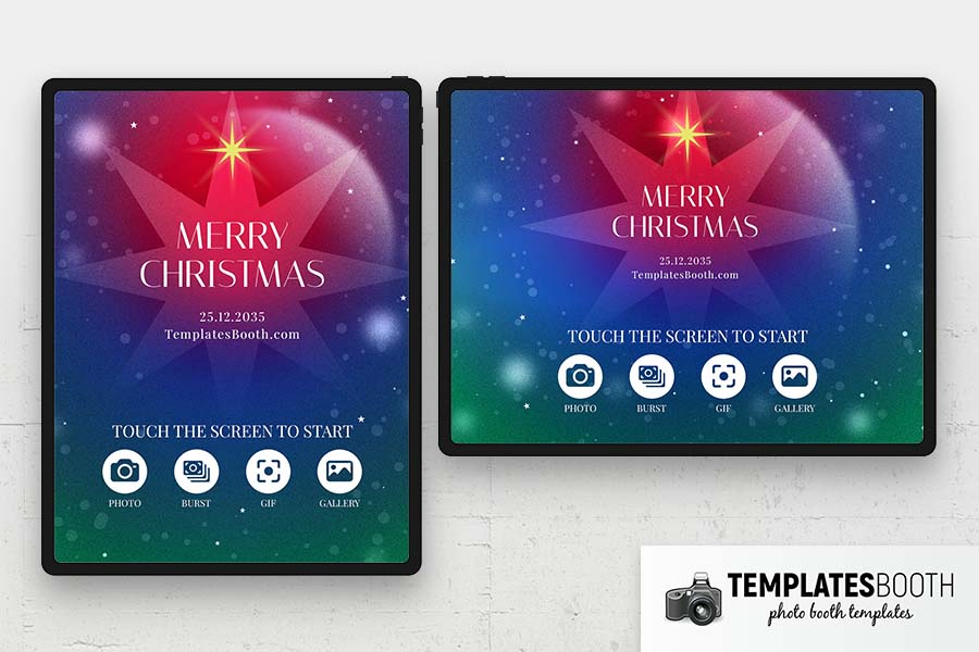 Abstract Christmas Party Photo Booth Welcome Screen