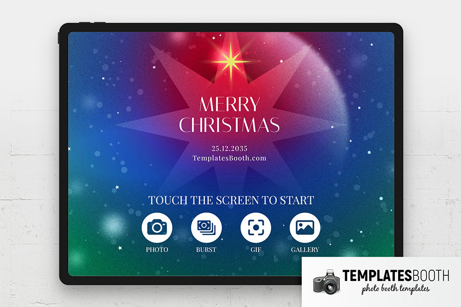 Abstract Christmas Party Photo Booth Welcome Screen