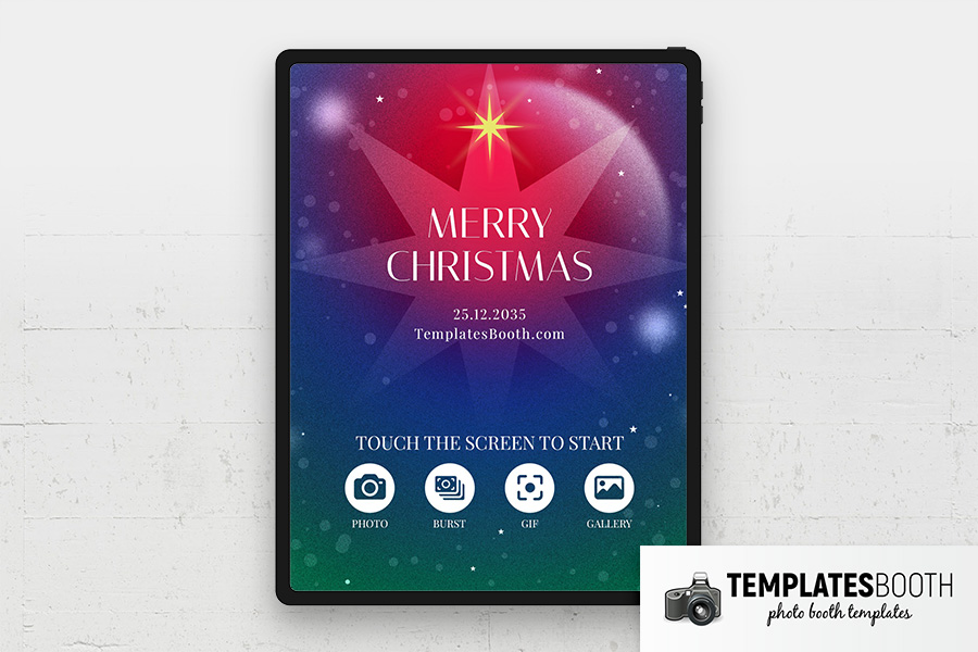 Abstract Christmas Party Photo Booth Welcome Screen