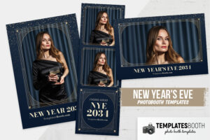 Blue & Gold NYE Photo Booth Template
