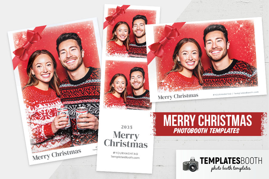 Christmas Bow Photo Booth Template