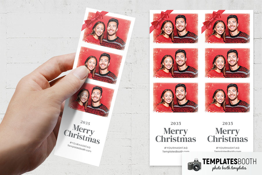 Christmas Bow Photo Booth Template