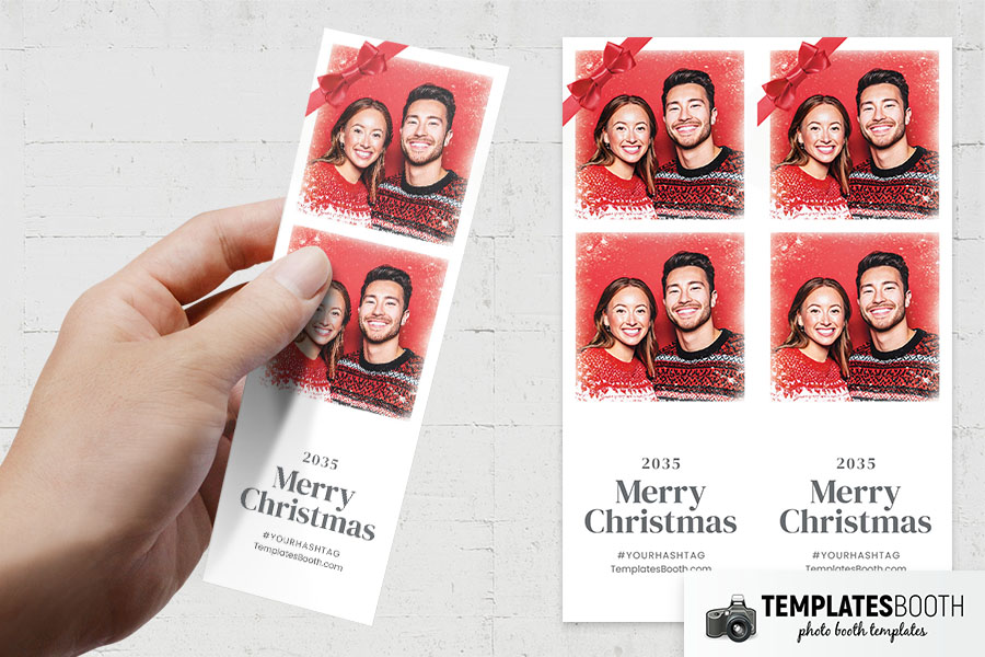Christmas Bow Photo Booth Template