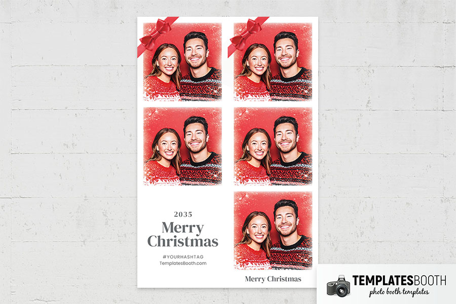 Christmas Bow Photo Booth Template
