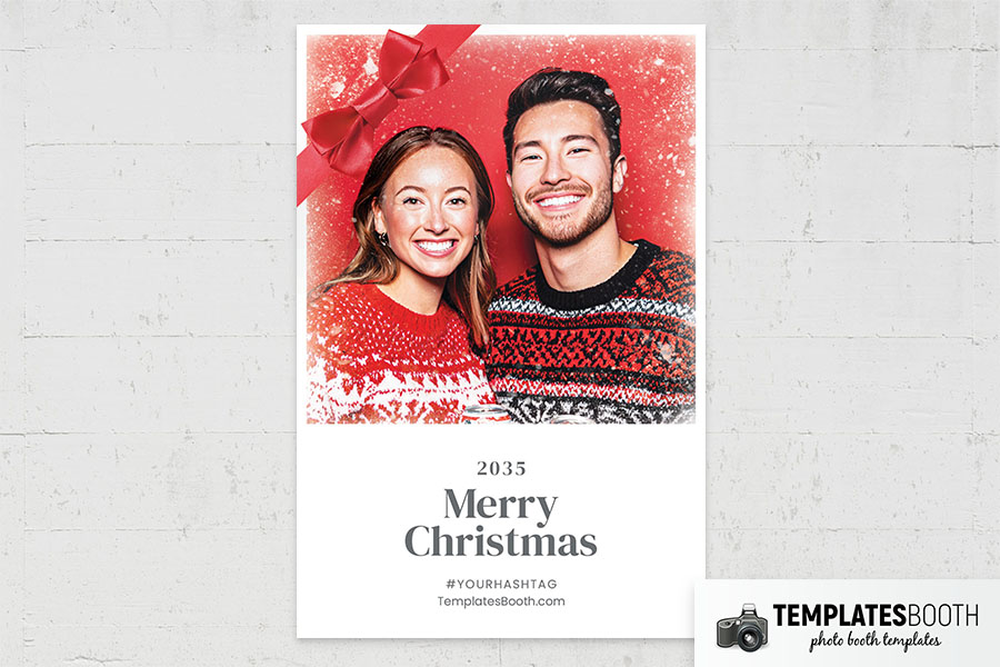 Christmas Bow Photo Booth Template