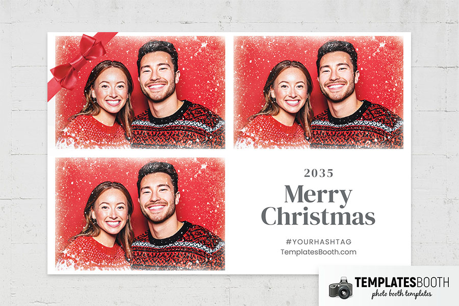 Christmas Bow Photo Booth Template
