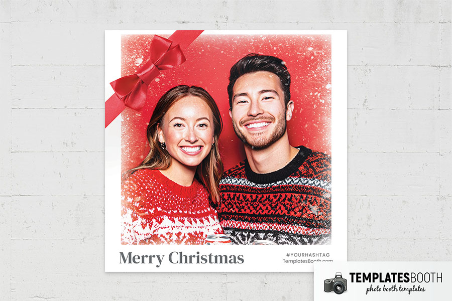 Christmas Bow Photo Booth Template