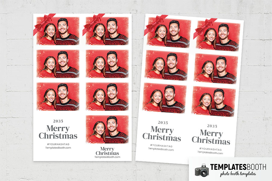Christmas Bow Photo Booth Template
