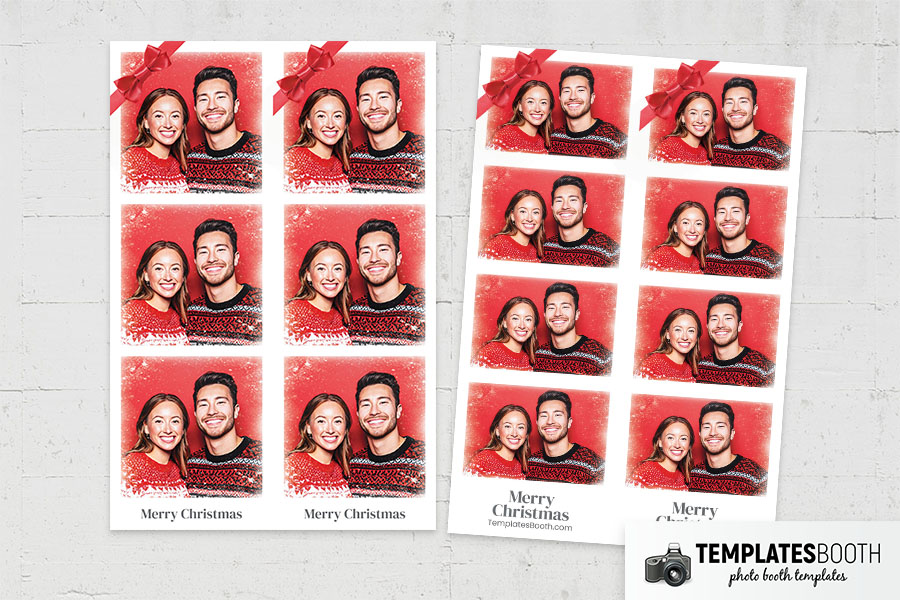 Christmas Bow Photo Booth Template