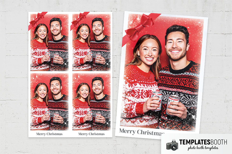 Christmas Bow Photo Booth Template