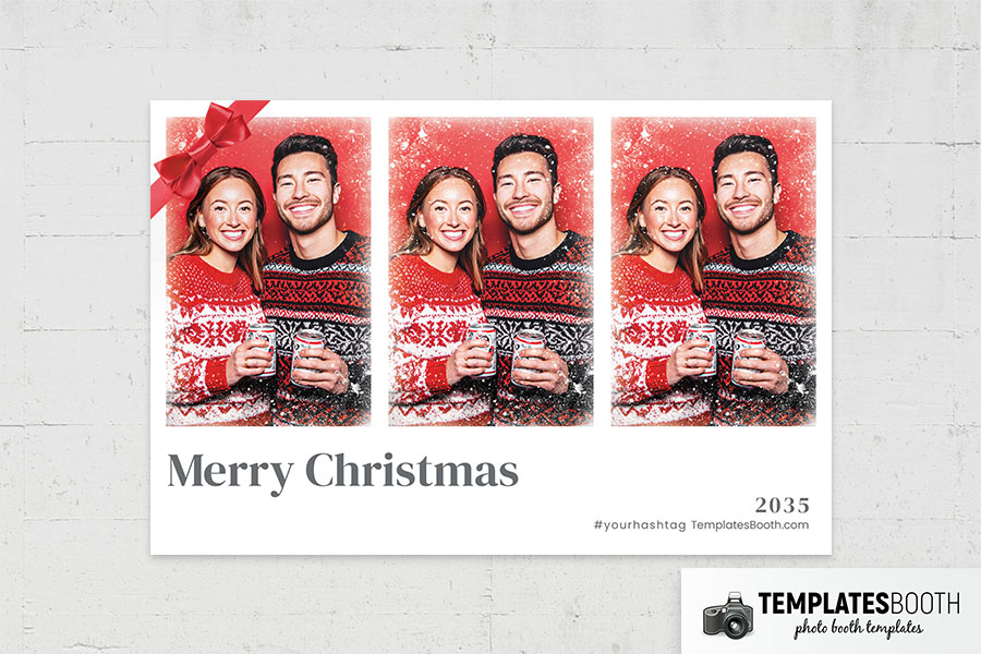 Christmas Bow Photo Booth Template