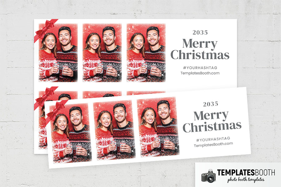 Christmas Bow Photo Booth Template