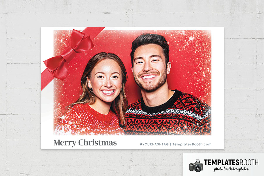 Christmas Bow Photo Booth Template