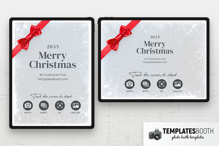 Christmas Bow Photo Booth Welcome Screen