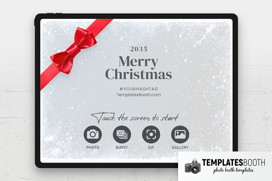 Christmas Bow Photo Booth Welcome Screen