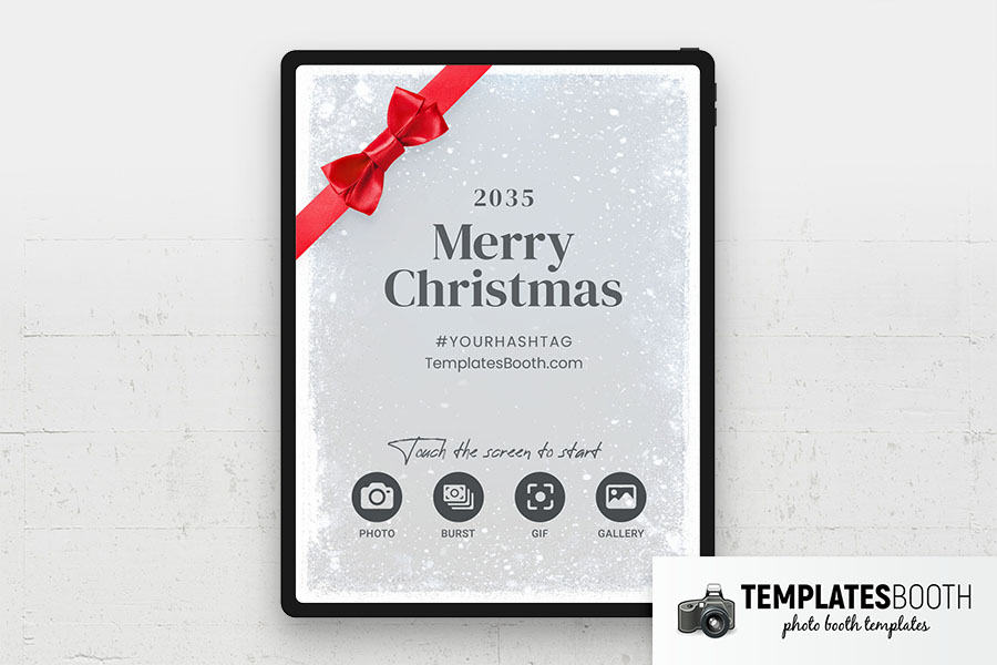 Christmas Bow Photo Booth Welcome Screen