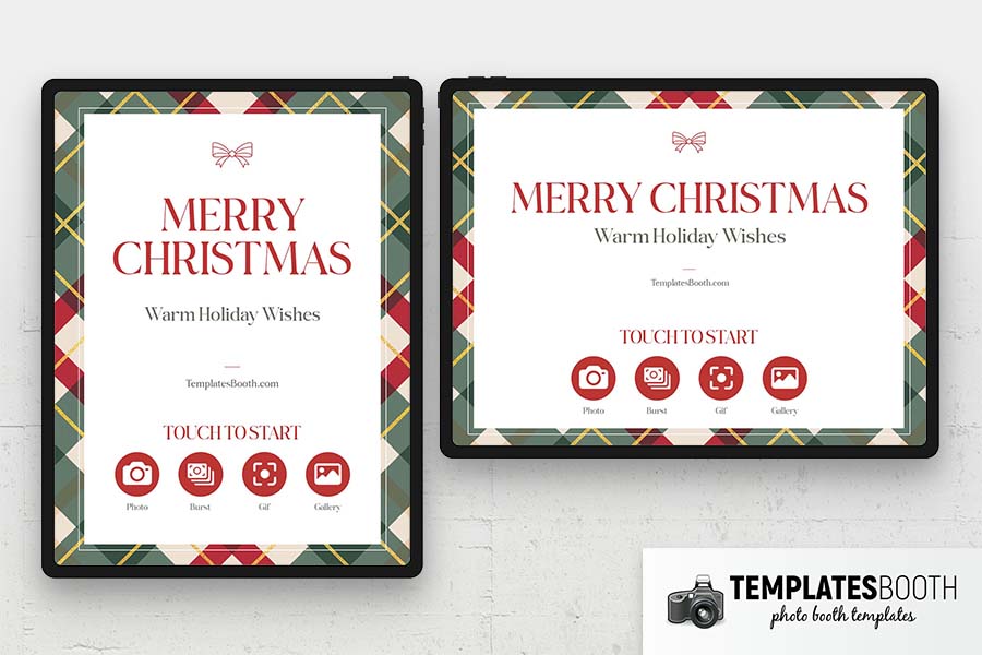 Christmas Plaid Photo Booth Welcome Screen