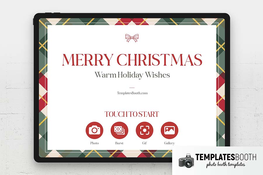 Christmas Plaid Photo Booth Welcome Screen