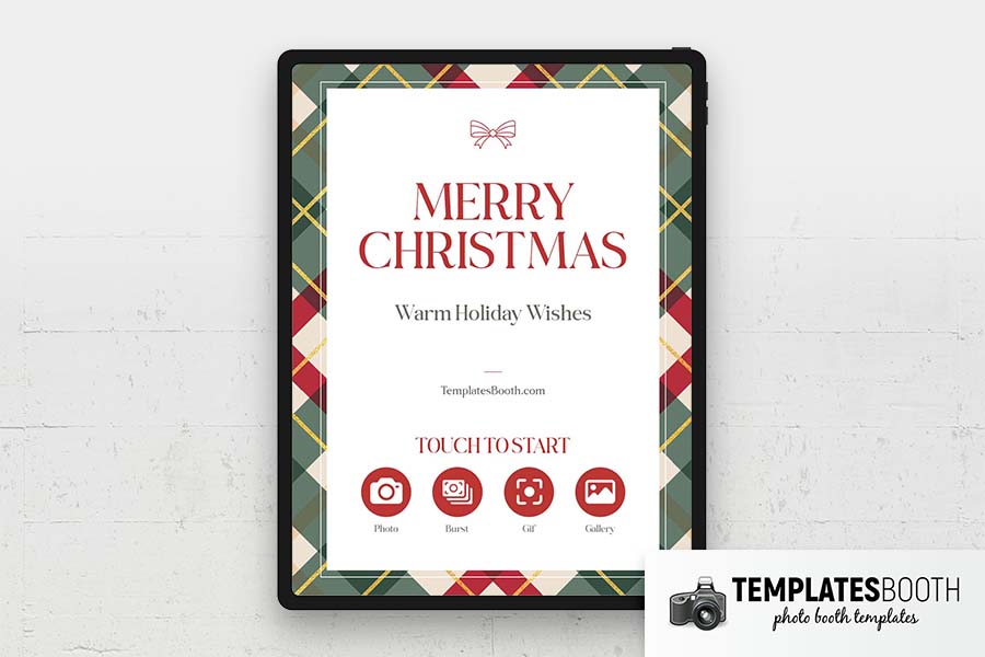 Christmas Plaid Photo Booth Welcome Screen