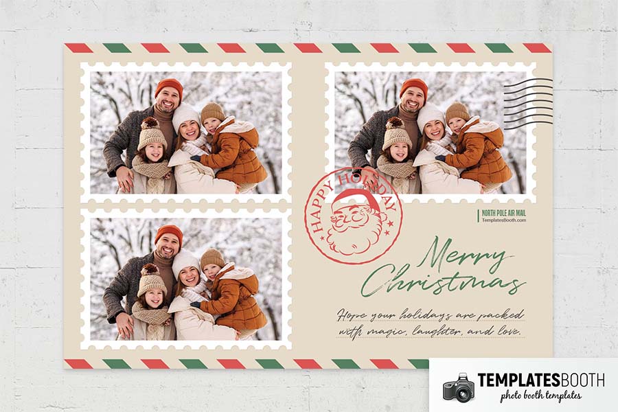 Christmas Postcard Photo Booth Template