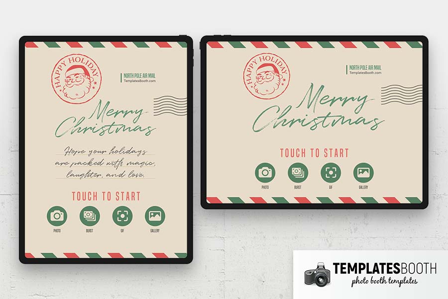 Christmas Postcard Photo Booth Welcome Screen