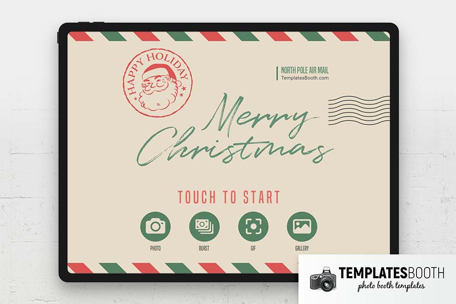 Christmas Postcard Photo Booth Welcome Screen