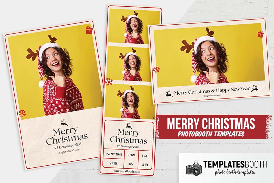 Christmas Ticket Photo Booth Template