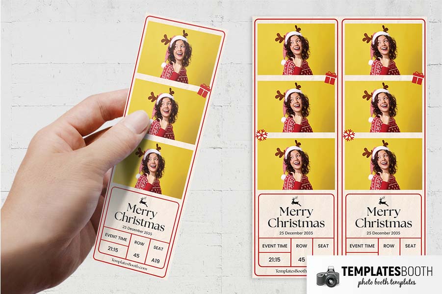 Christmas Ticket Photo Booth Template