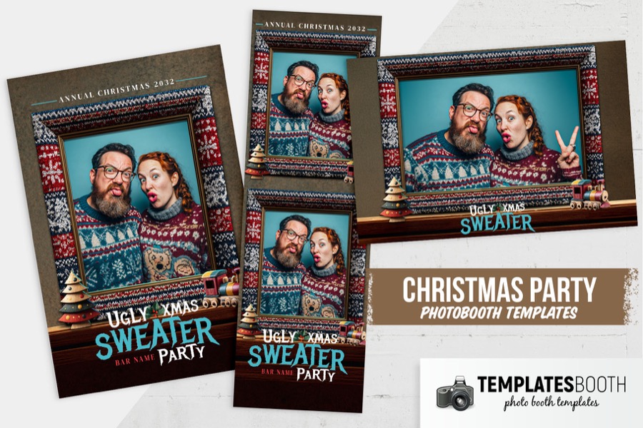 Christmas Ugly Sweater Photo Booth Template