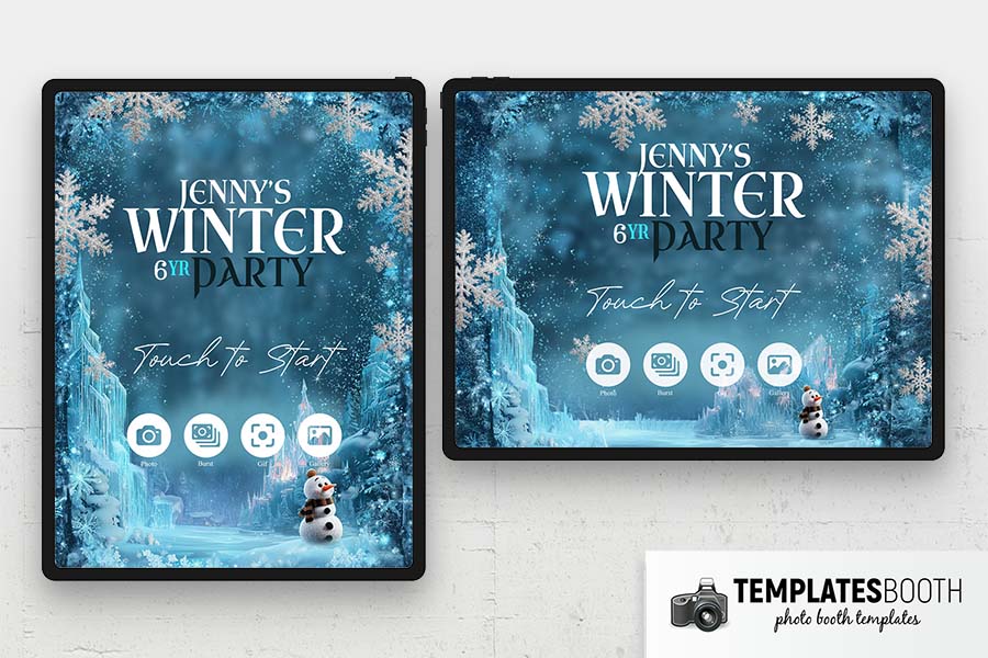 Frozen Birthday Photo Booth Welcome Screen