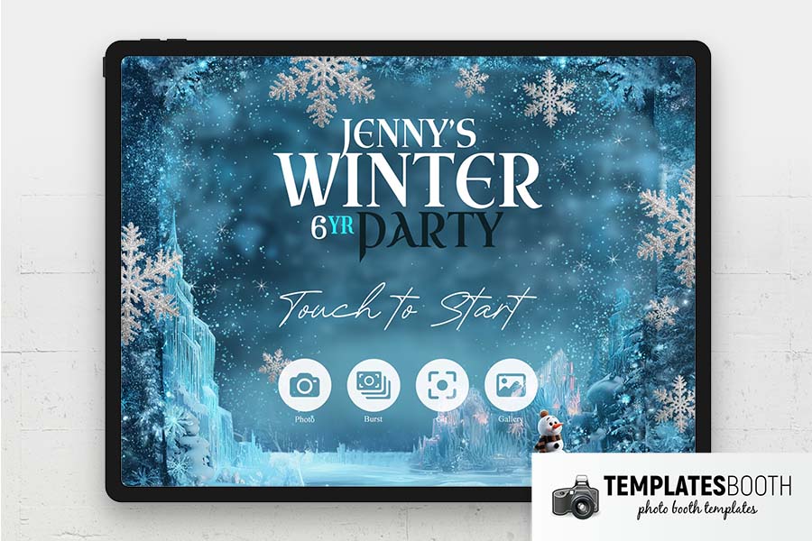 Frozen Birthday Photo Booth Welcome Screen