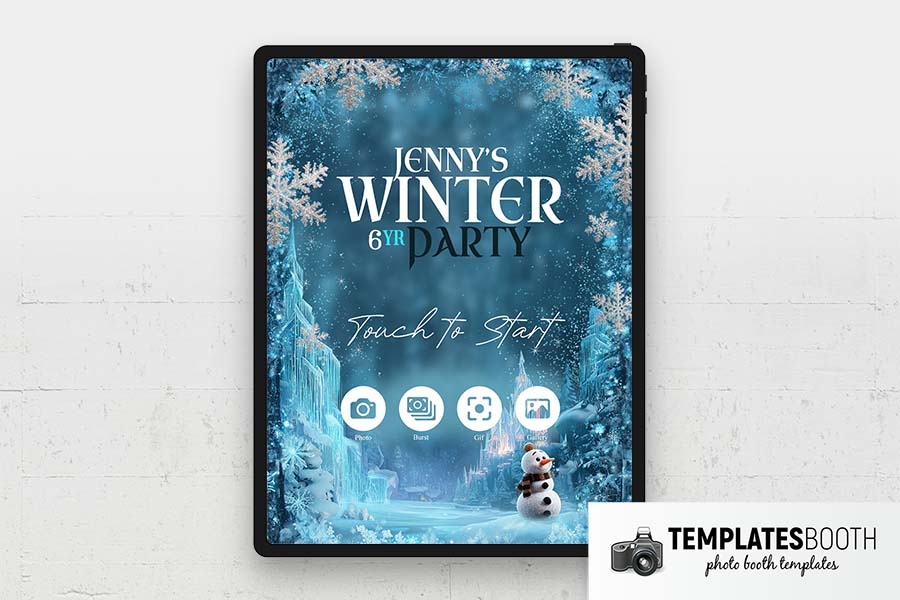 Frozen Birthday Photo Booth Welcome Screen