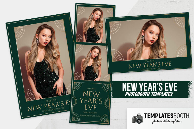 Green & Gold NYE Photo Booth Template