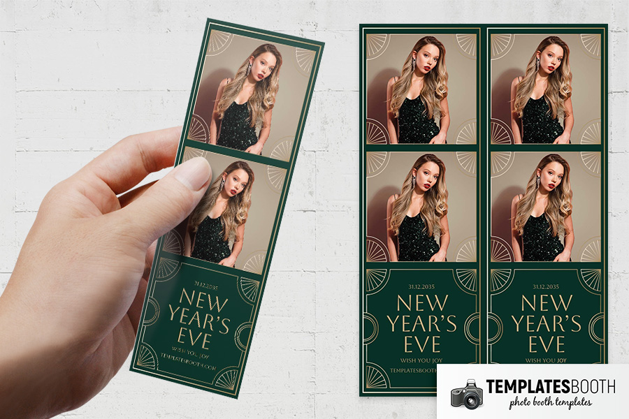 Green & Gold NYE Photo Booth Template