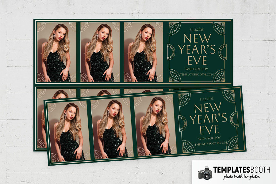 Green & Gold NYE Photo Booth Template