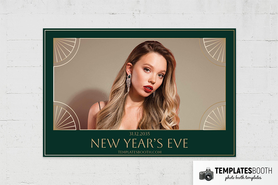 Green & Gold NYE Photo Booth Template