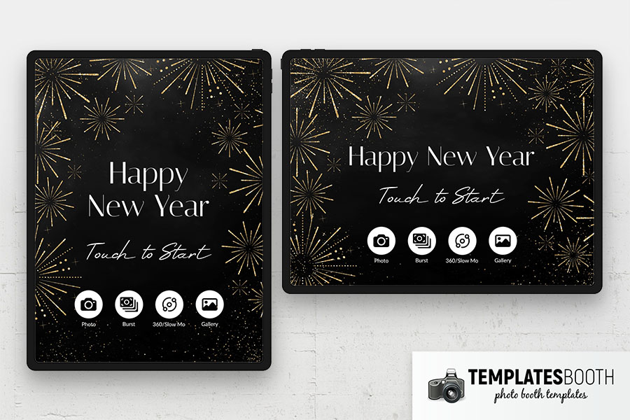 Happy New Year Photo Booth Welcome Screen