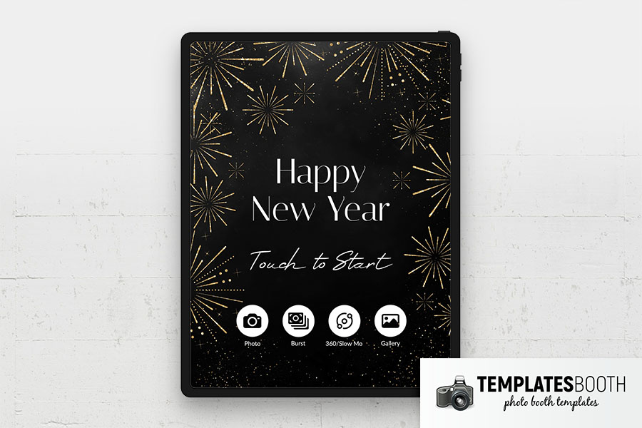 Happy New Year Photo Booth Welcome Screen