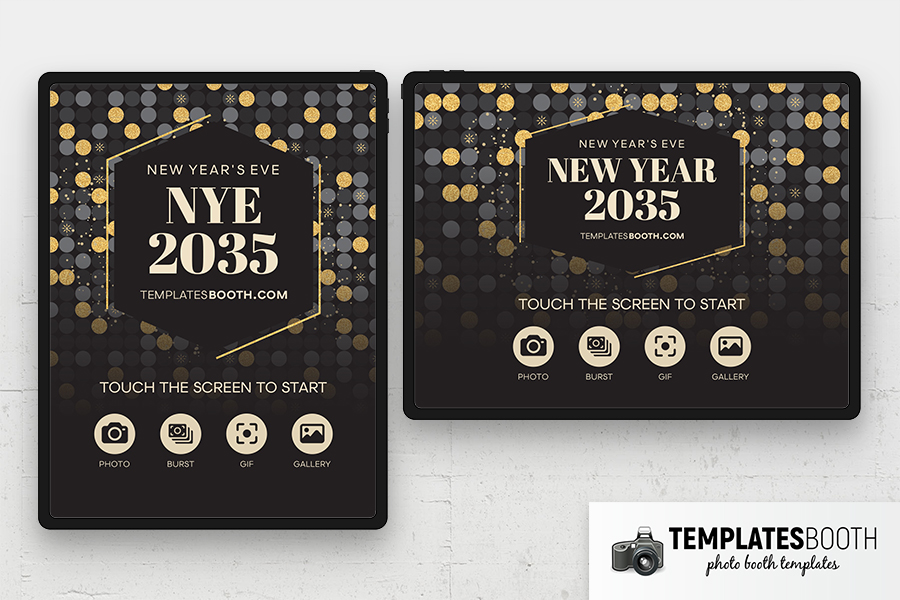 New Years Party Photo Booth Welcome Screen Template