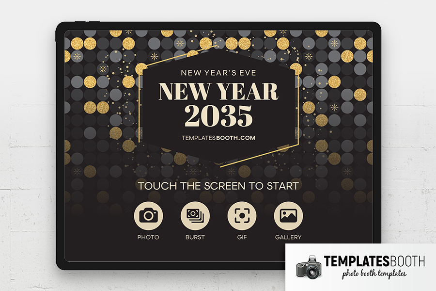 New Years Party Photo Booth Welcome Screen Template