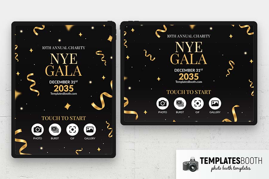 NYE Gala Photo Booth Welcome Screen