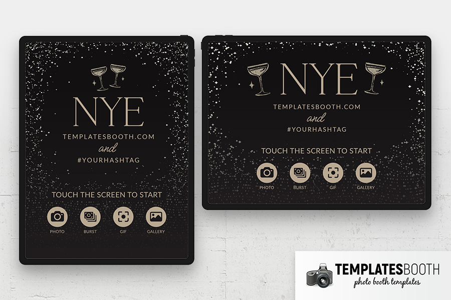 NYE Sparkles Photo Booth Welcome Screen