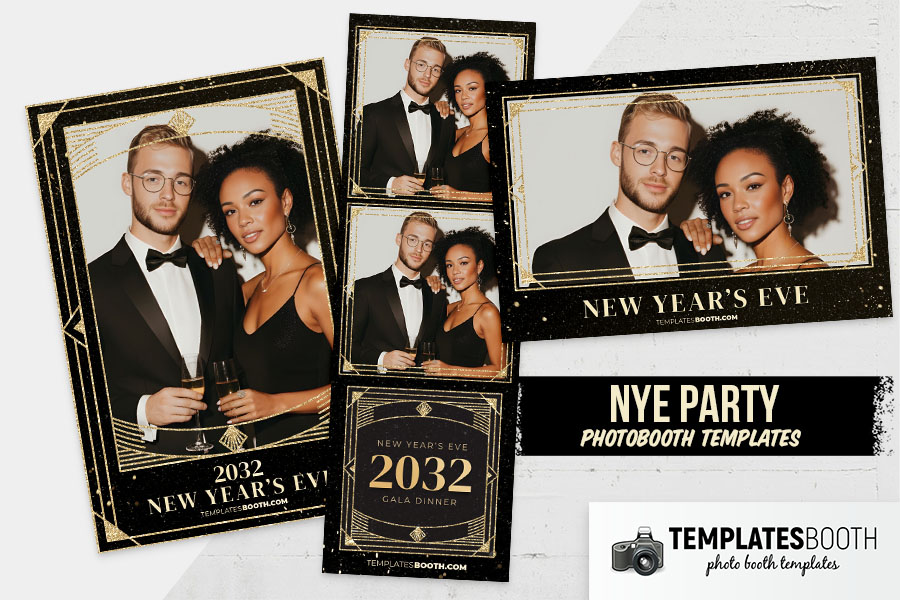 Retro New Years Eve Photo Booth Template