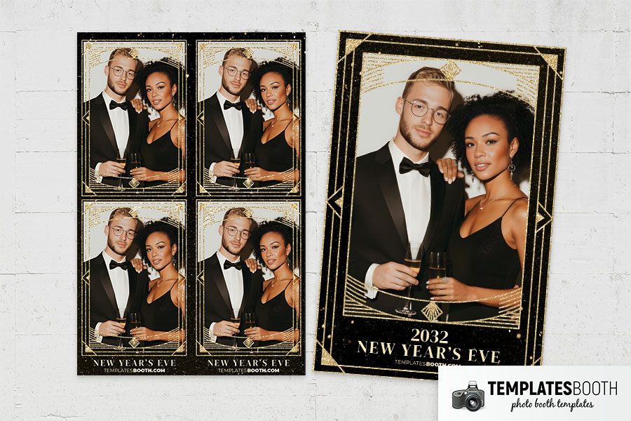 Retro New Years Eve Photo Booth Template