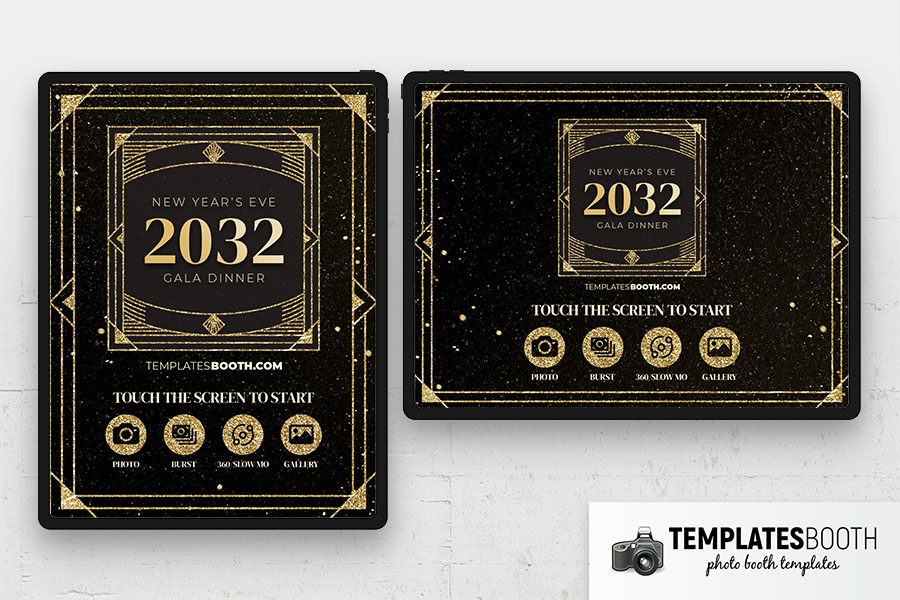 Retro New Years Eve Photo Booth Welcome Screen